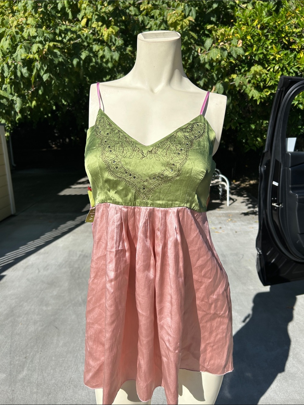 Sequined Cami All Silk Top in Blush and Melon